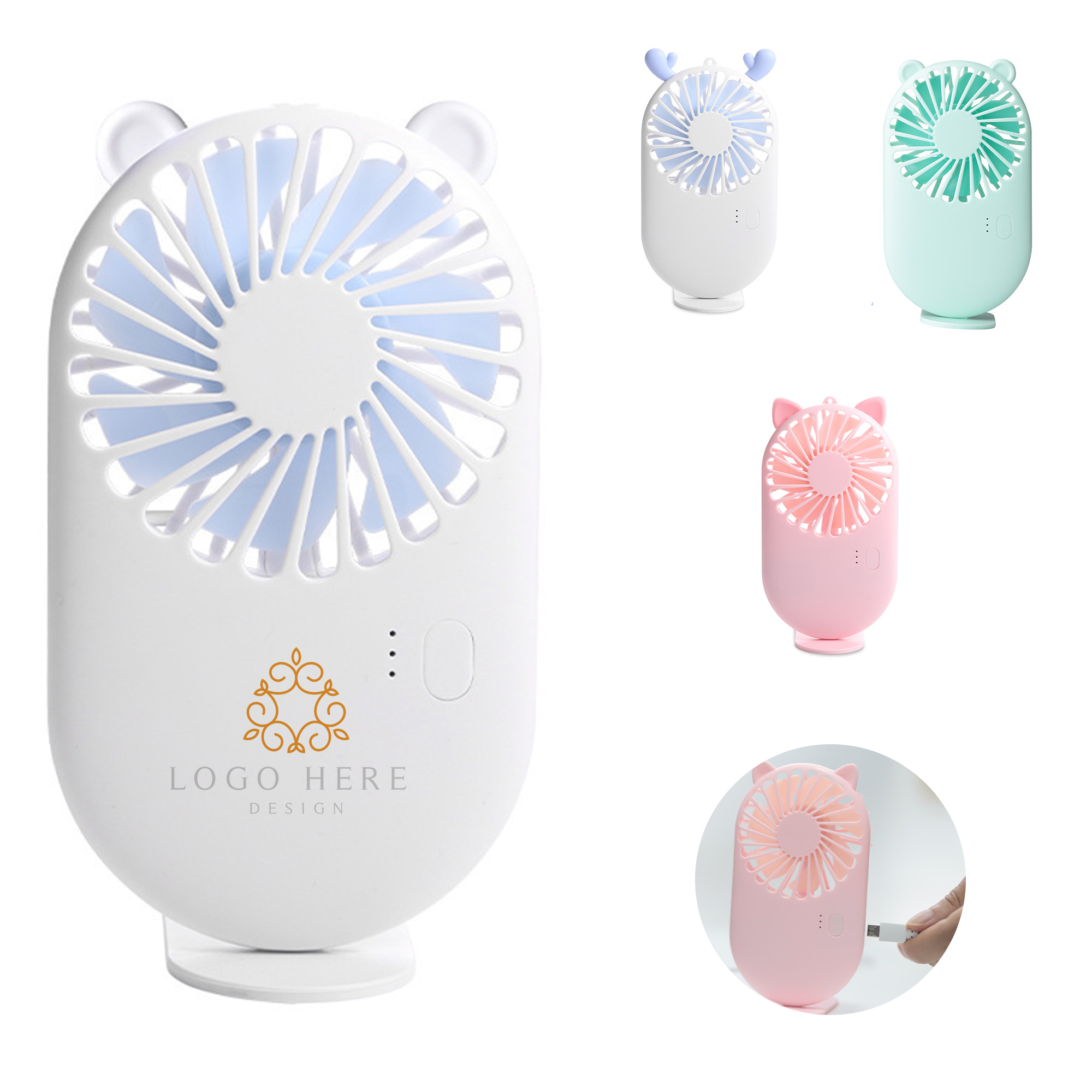 MOQ 20 Pocket Size USB Rechargeable Mini Fan 2