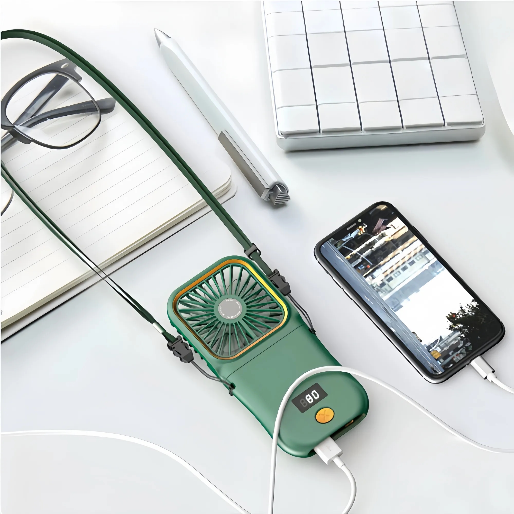 Portable Foldable Phone Stand Fan With Power Bank 2