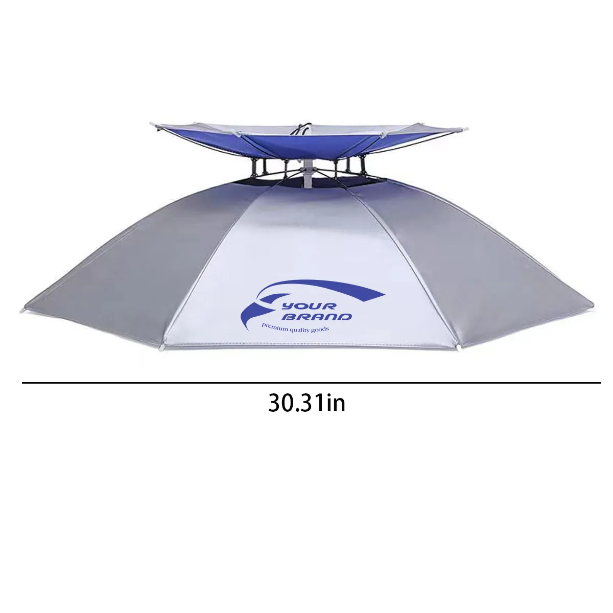 Golf Double Layer Hands Free UV Protection Head Umbrella Hat 1