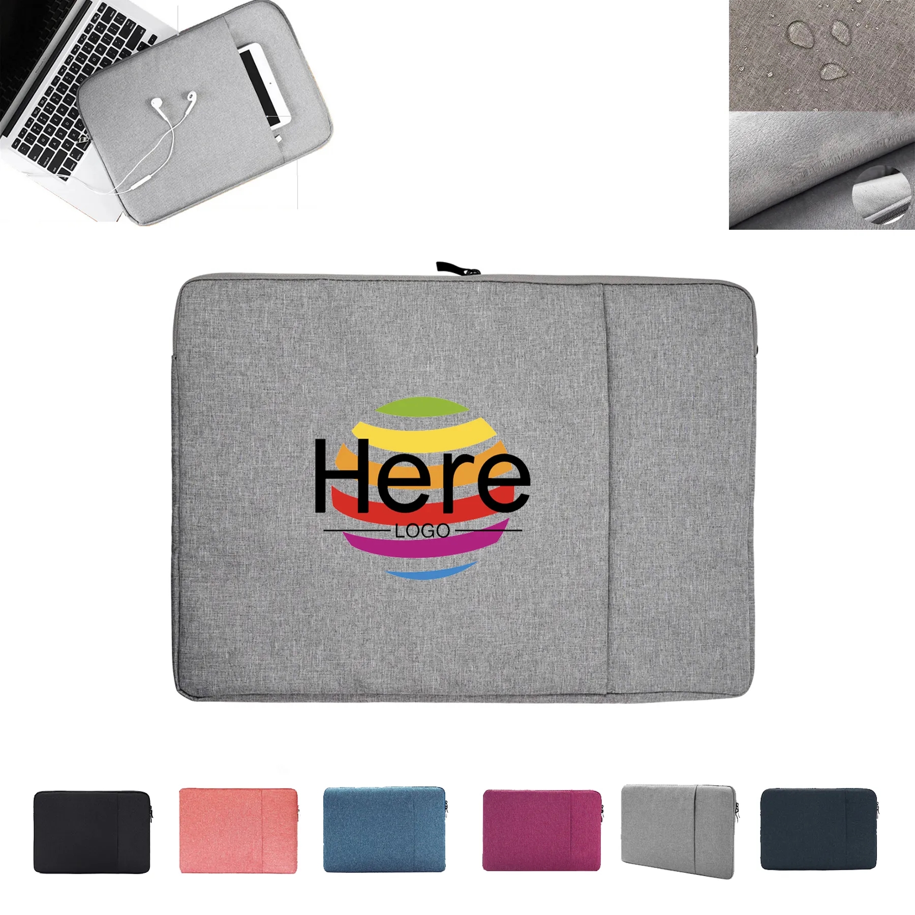 Oxford Laptop Sleeves w/ Front Accessory Pocket & Zipper 4
