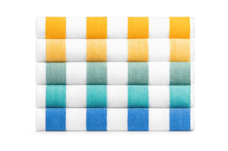 Cabana Striped Turquoise & White 100% Cotton Towel 1