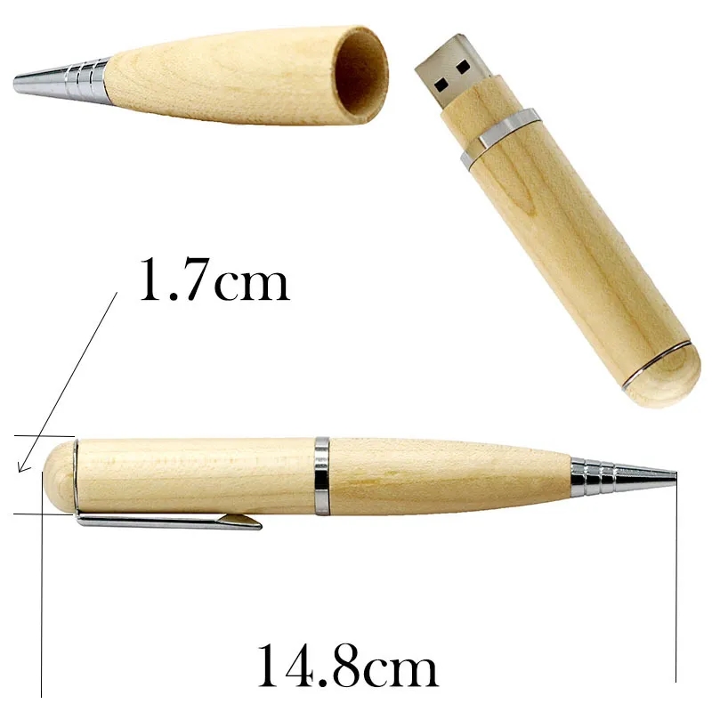 Wooden Ballpoint Pen with USB Flash Disk 2