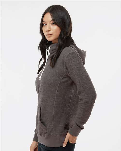 Women's French Terry Sport Lace Scuba Hooded Sweatshirt - 8694 5