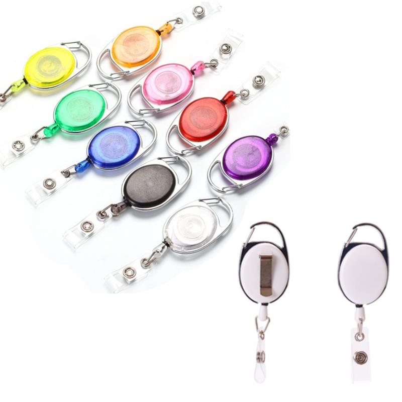 Oval Shape Retractable Badge Holder W/ Clip 1
