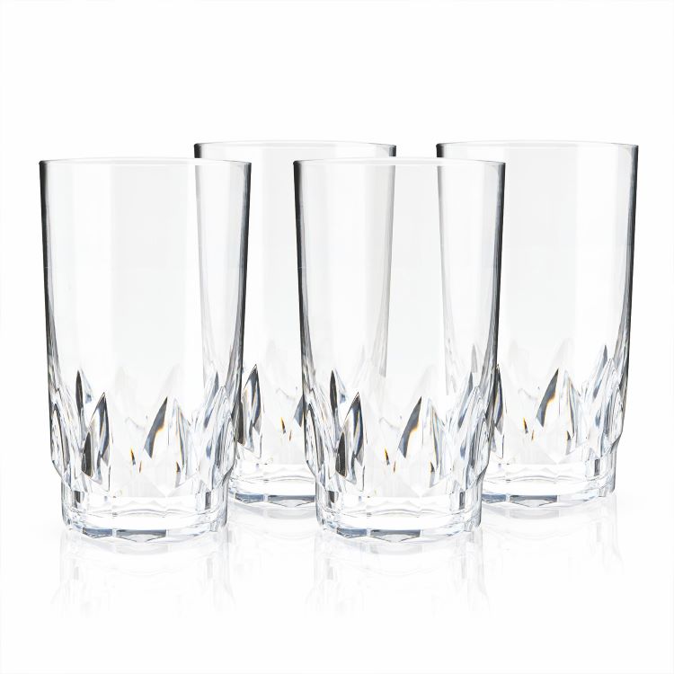 Viski® Shatterproof Acrylic Highball Tumbler, set of 4 4