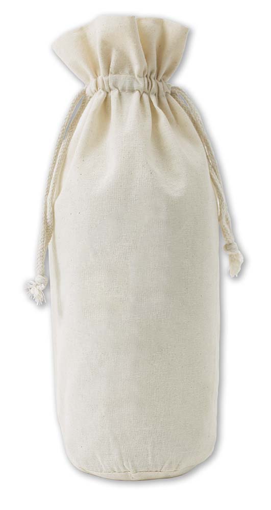 "Weedy" 100% Natural Cotton Drawstring Wine Bag 1