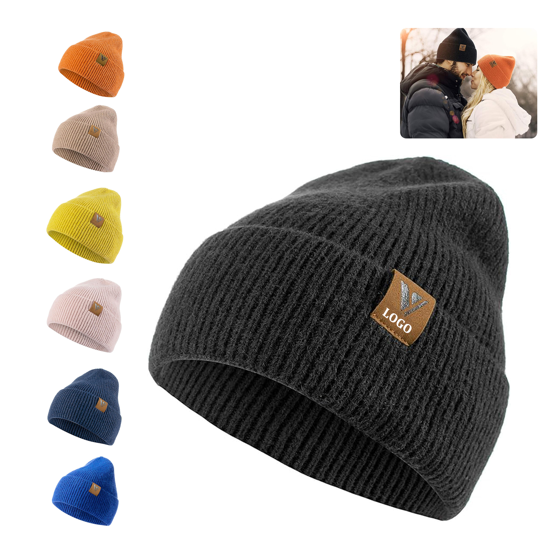 Beanie unisex Slouchy Knit Skull Cap 2