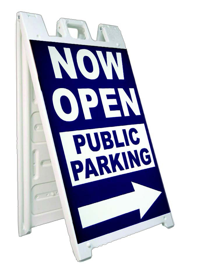 Deluxe Sandwich Board Display w/ 2 Sided Graphic - White 3