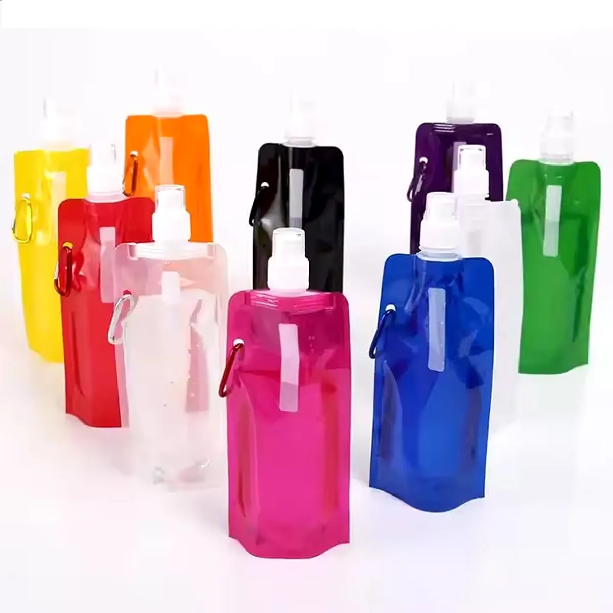 17 Oz. Collapsible Sports Water Bottle With Carabiner Clip 2