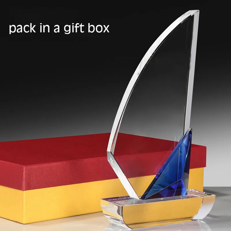 Custom Crystal Sailboat Award 4