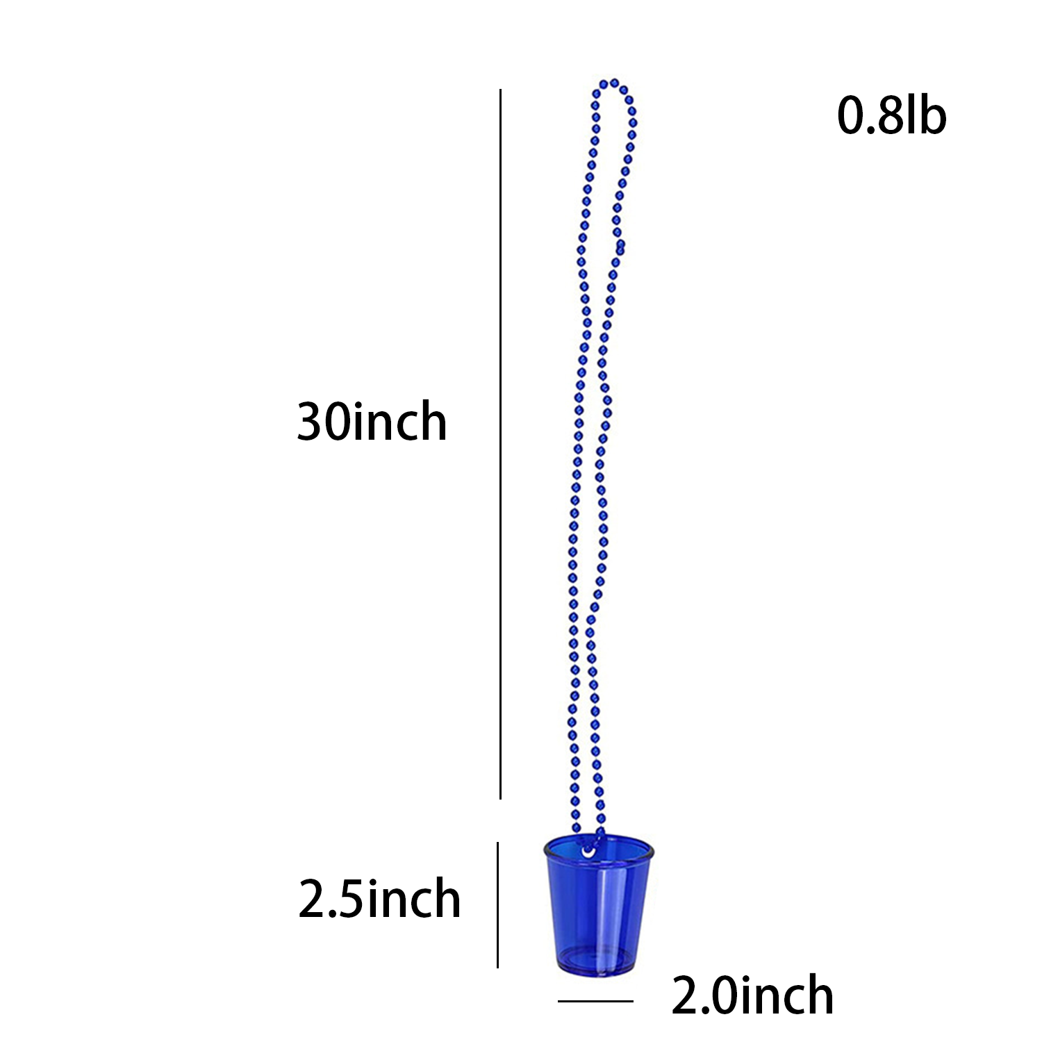 Plastic LED Shot Glass Necklace with Beads 3