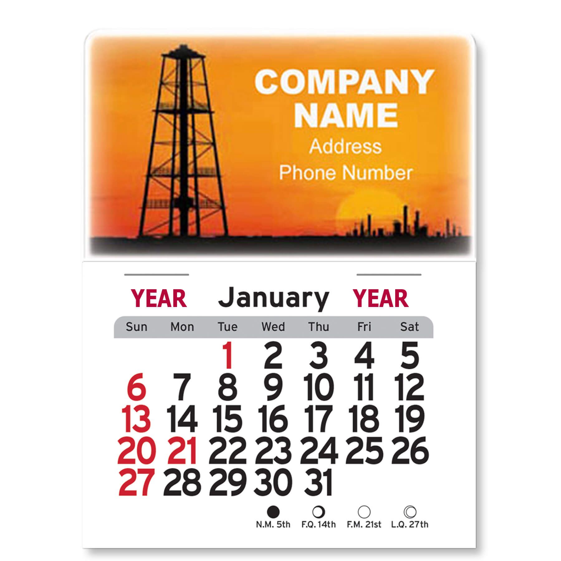 Adhesive Peel-N-Stick® Calendar - Rectangle 38