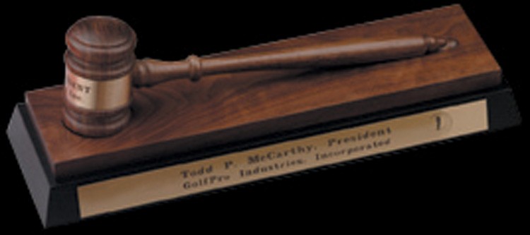 Gavel Desk Stand - American Walnut & Ebony 2