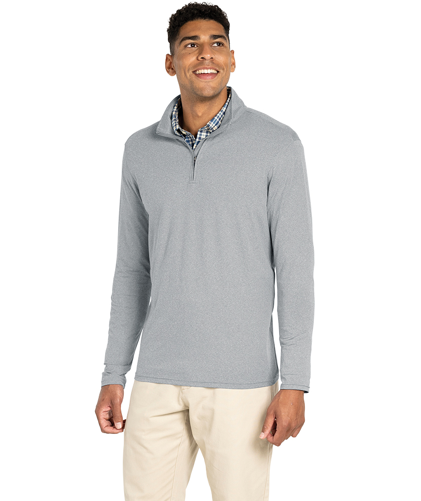 Men's Heathered Eco-Logic Stretch Quarter Zip, custom hoodie or sweatshirt with logo imprint 32