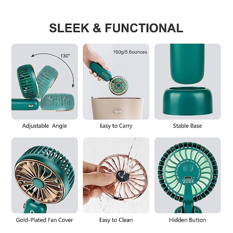 Custom USB Rechargeable Wearable Hanging Neck Fans 6