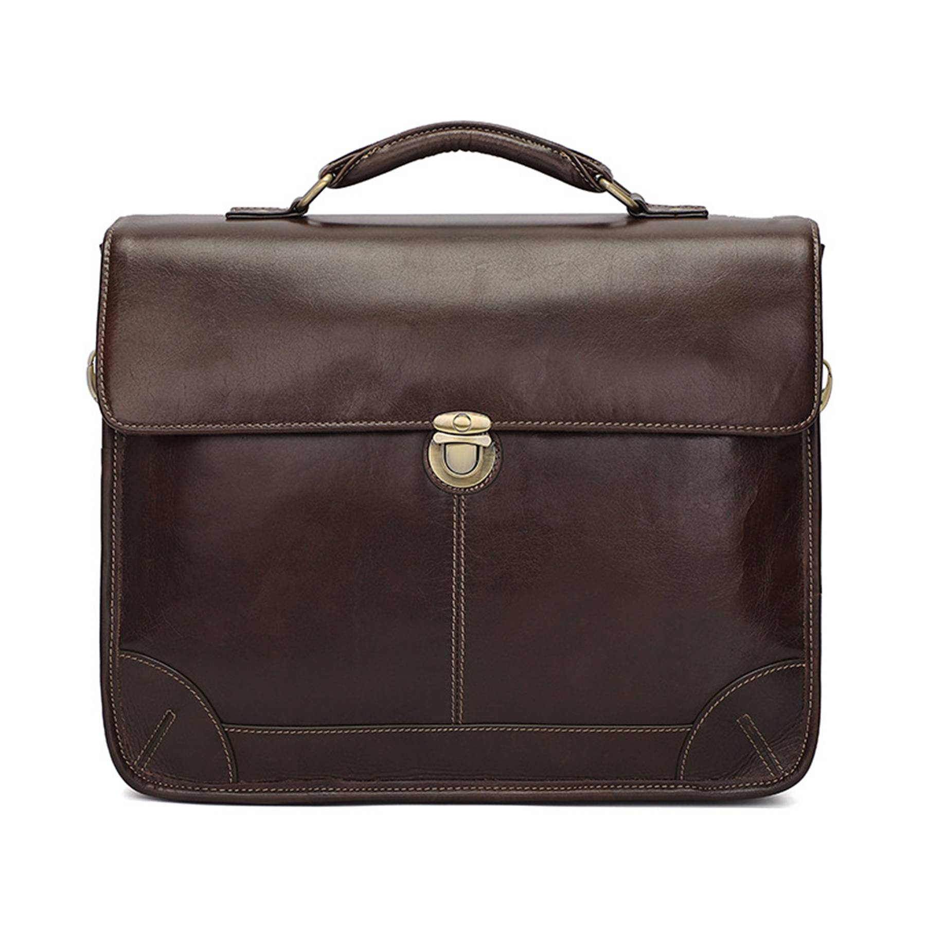 Genuine Leather Briefcase for Men 15.6 Inch Laptop Messenger 4