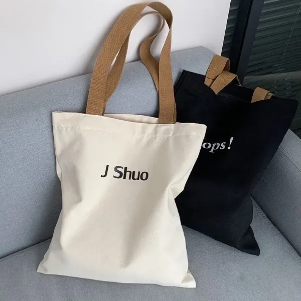 Custom Logo Canvas Tote Bag, custom tote bag with logo imprint 1
