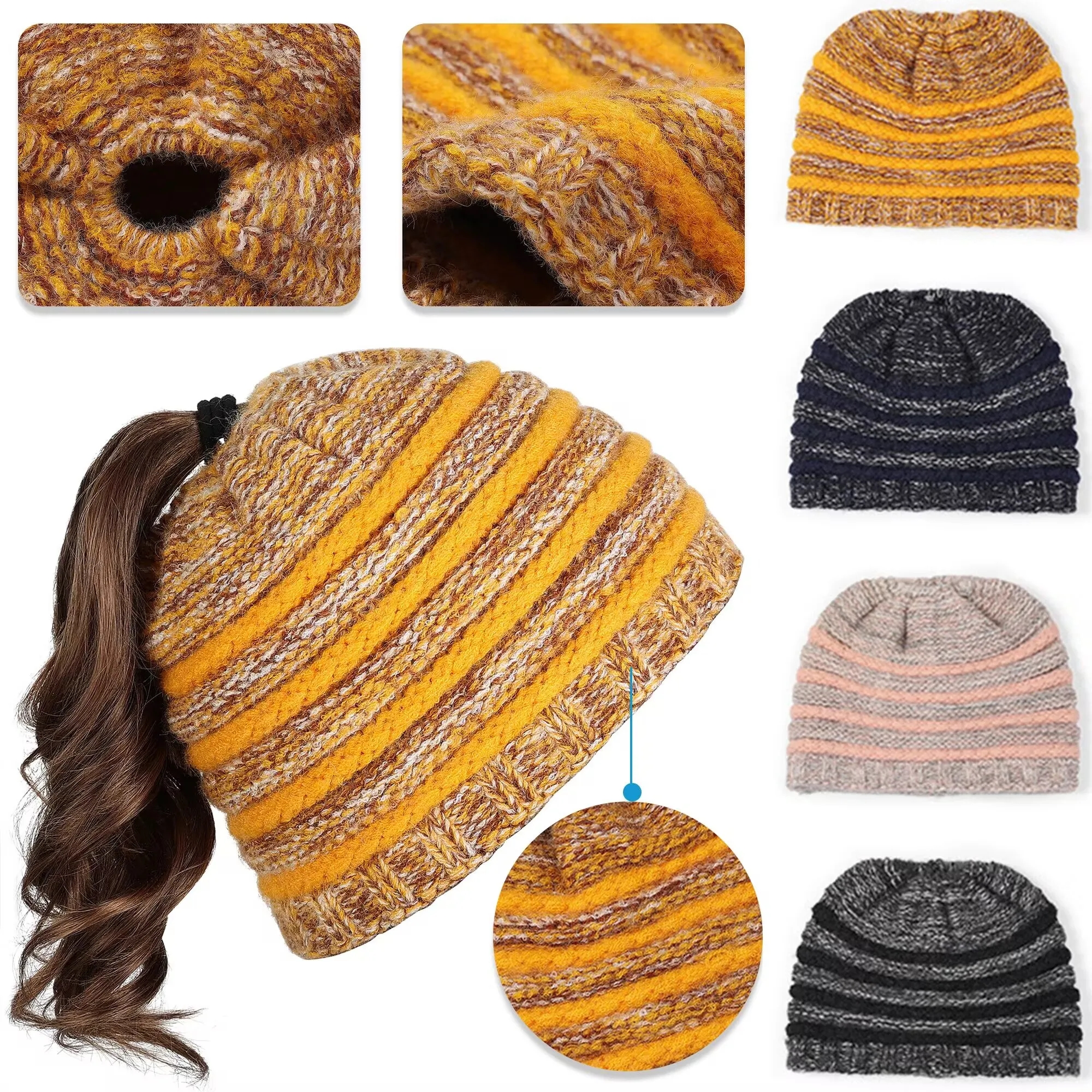 Warm Knit Ponytail Hat 5