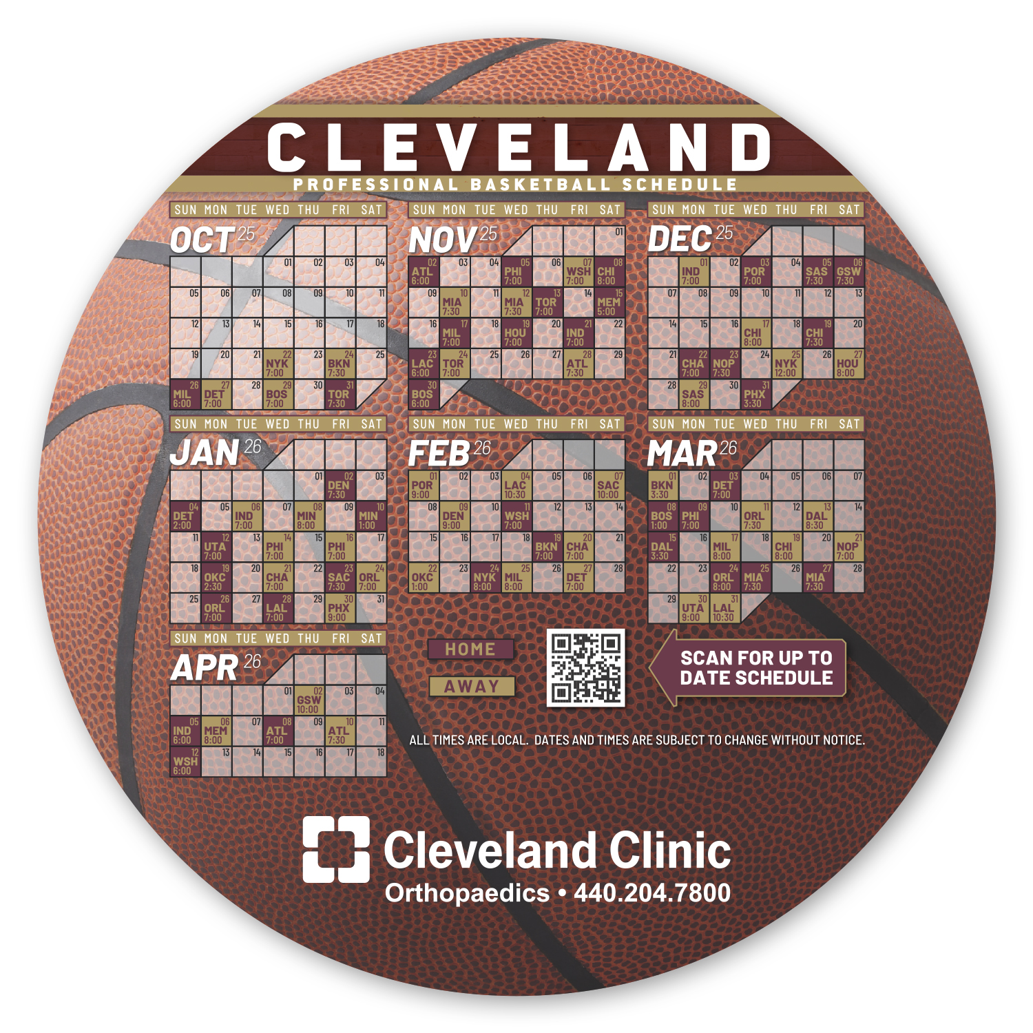 Basketball Ball Schedule