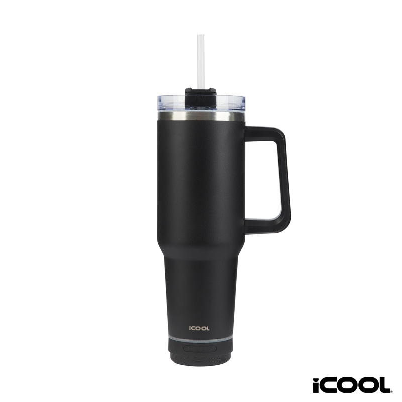 iCOOL® Borrego 40 oz. Double Wall, Stainless Steel Travel Mug with Speaker 15