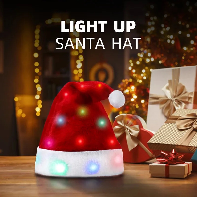 LED Light up Santa Christmas Hat/Cap 6