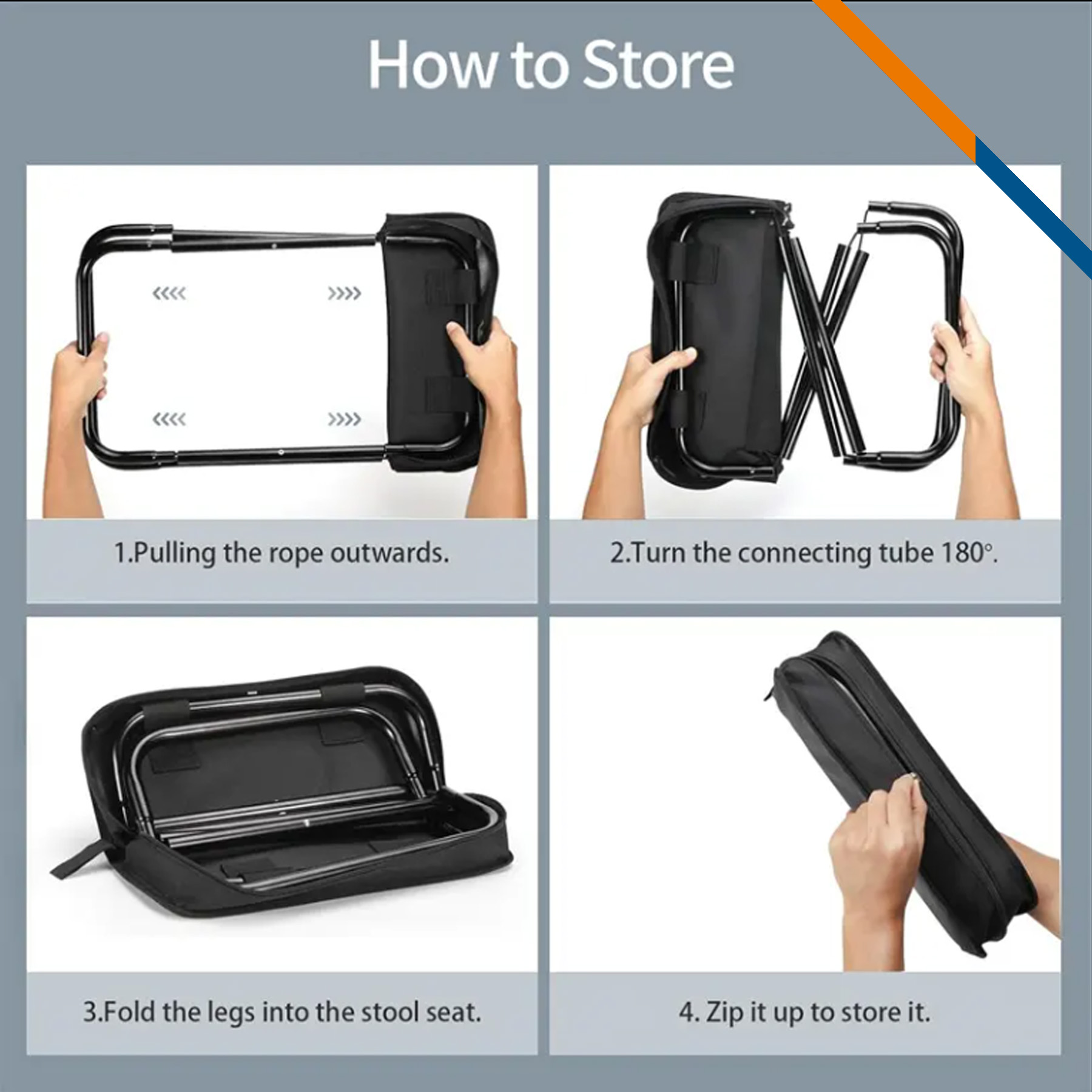 Odom Portable Handbag Foldable Stool 3