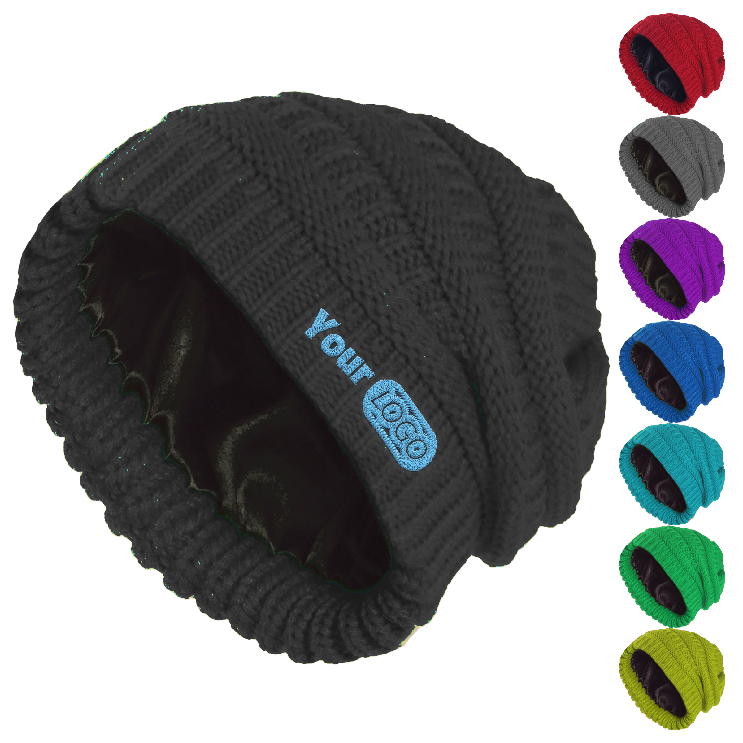 Polyester Customizable Satin-Lined Winter Beanie For All-Day Comfort 3