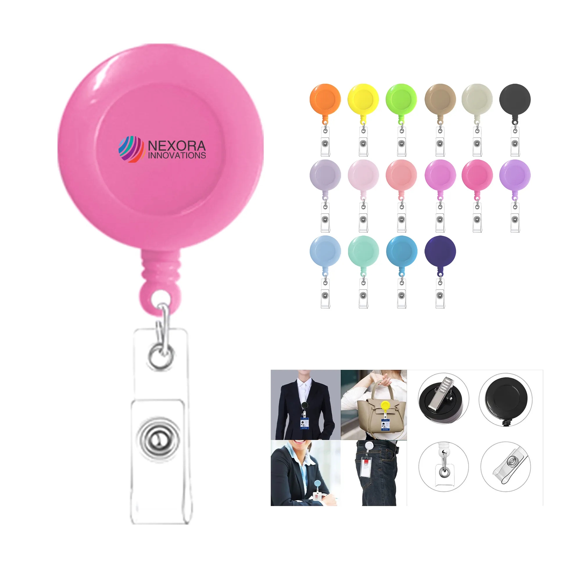 ABS Plastic Retractable Badge Holder with Clip 18