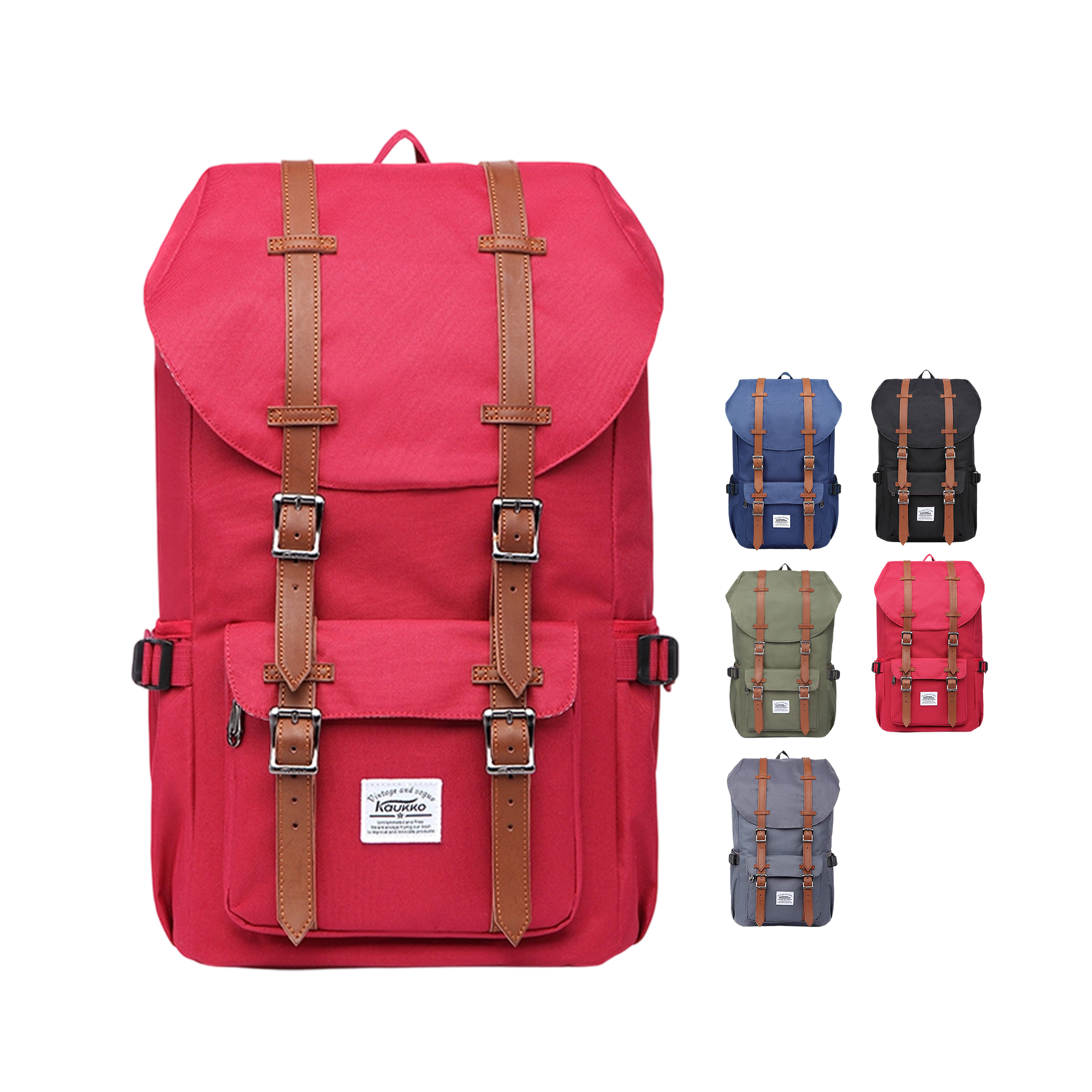 Eco Fabric Laptop Backpack With Drawcord Closure And Dual Bottle Pockets 11