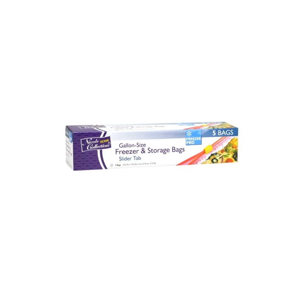 Gallon Slider Tab Storage Bags - 5 Count Kosher Certified 2