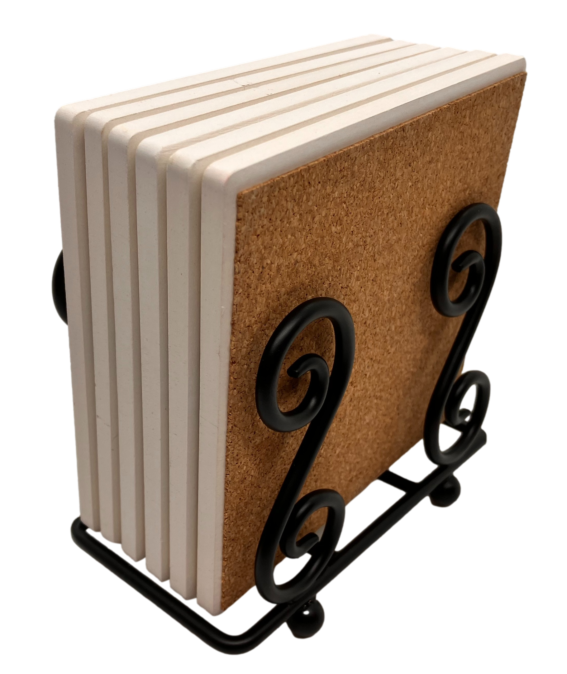 Upright Scroll Metal Coaster Holder 3