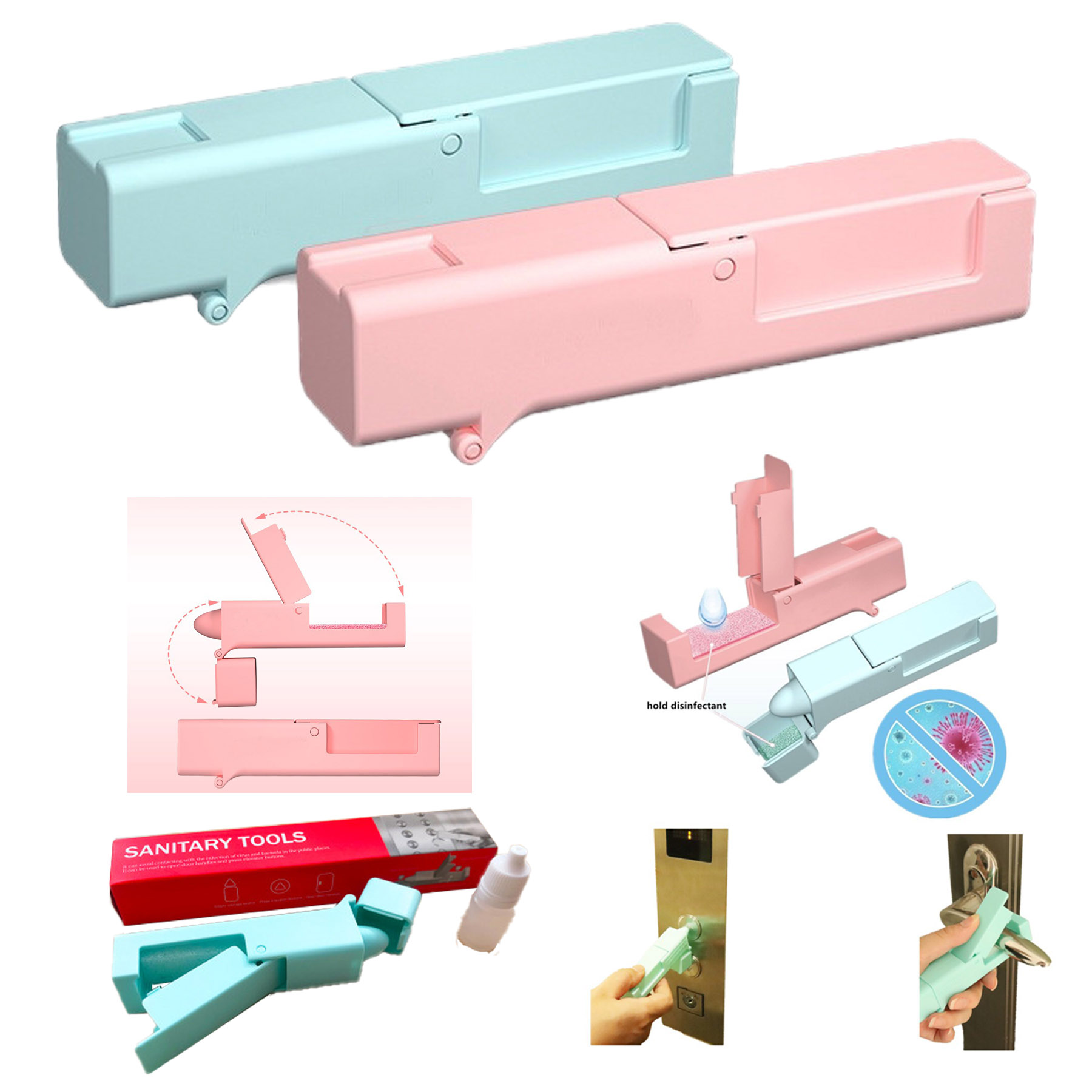 Sanitary Tool Zero Touch Door Handle Opener Elevator Button 1