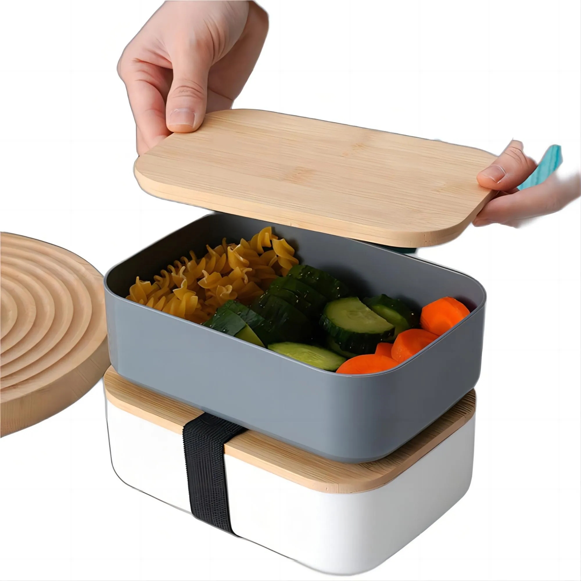 Wheat Straw Wooden Cover Lunch Box 5