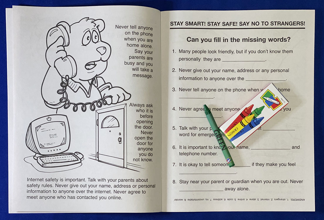 COLORING SET - Be Smart, Say No to Strangers Coloring Book Fun Pack 6