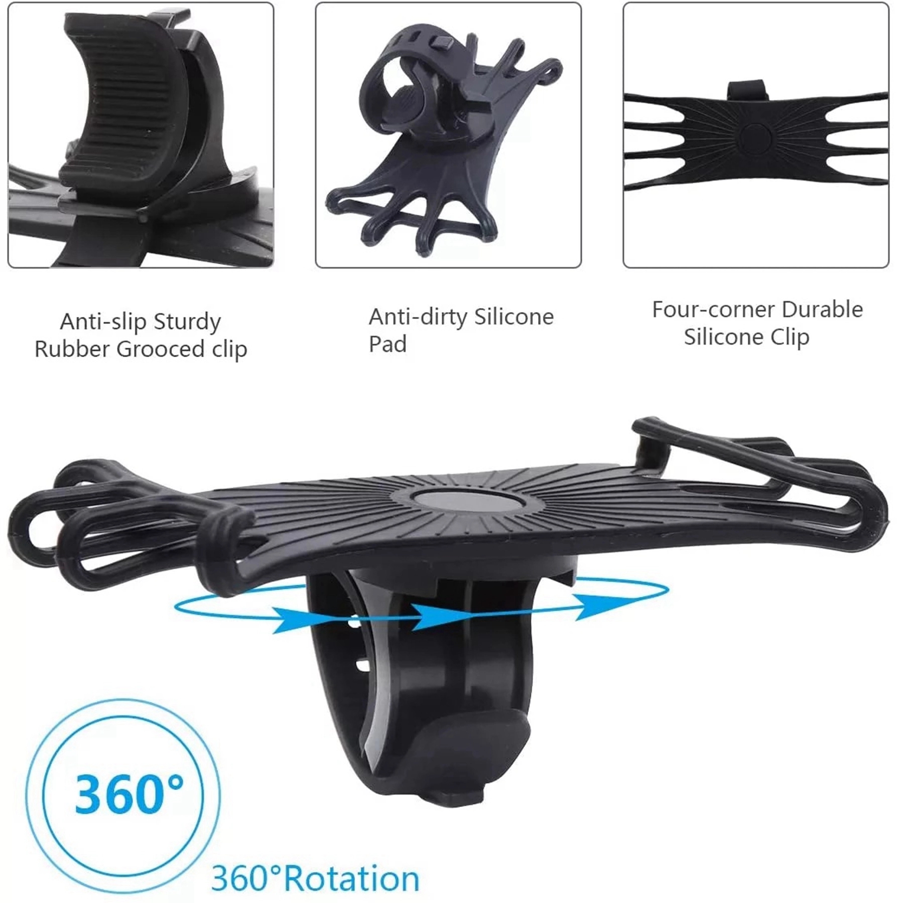 360 Degree Adjustable Phone Holder for Motorcycle Bike 10