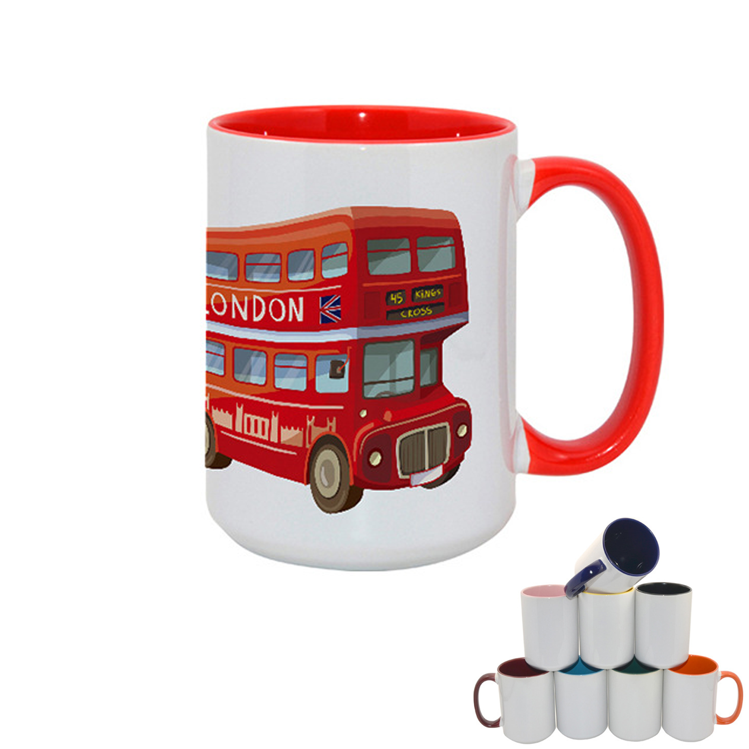 15 Oz Colored Stoneware Mug With C-Handle 2