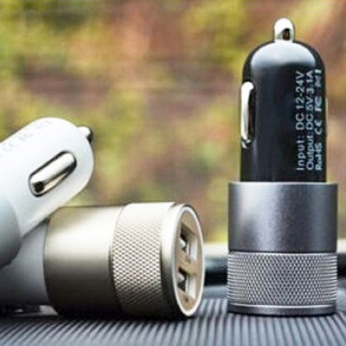 TurboDual Mini Knurled Metal USB Car Charger 7