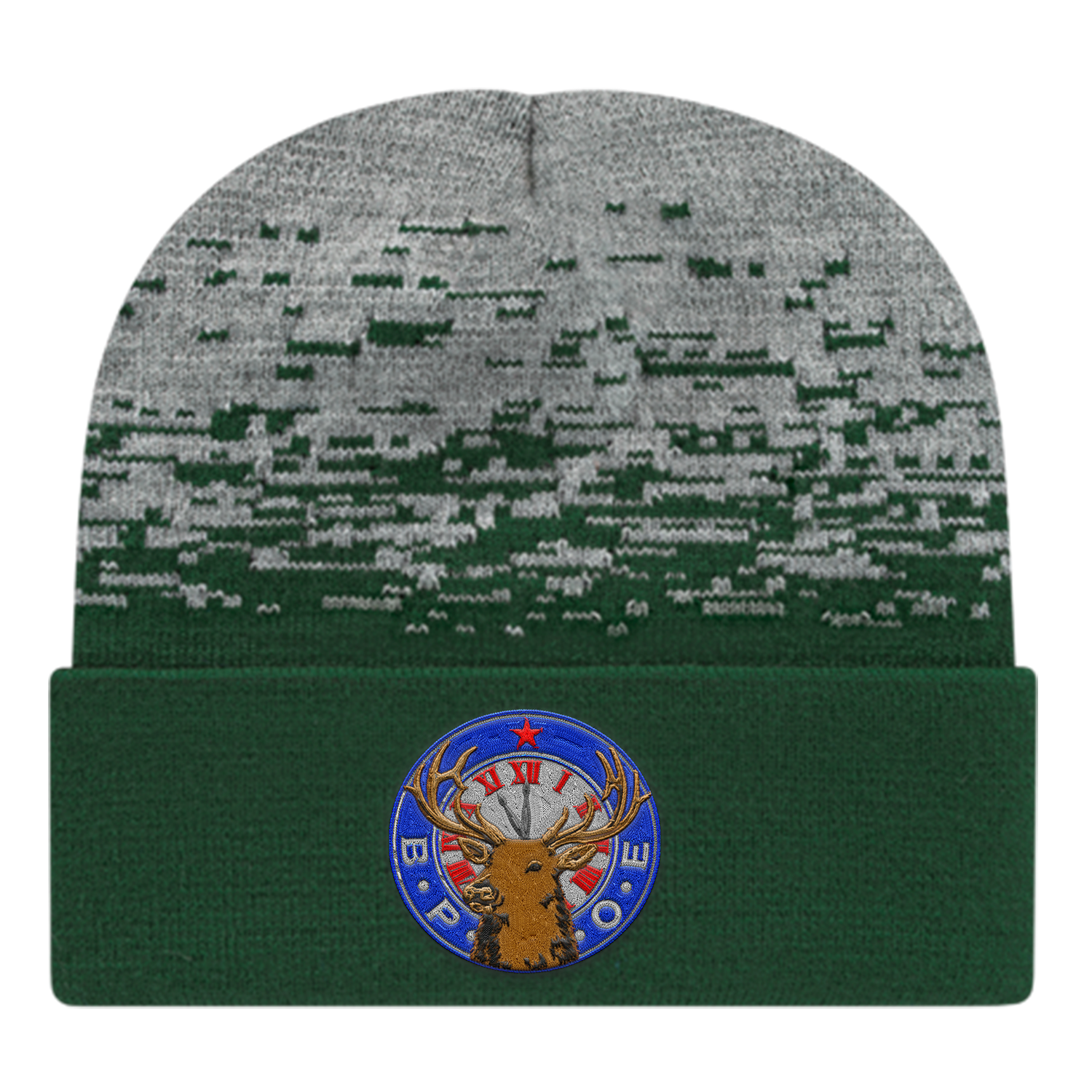 C A Static Pattern Knit Cap With Cuff 16