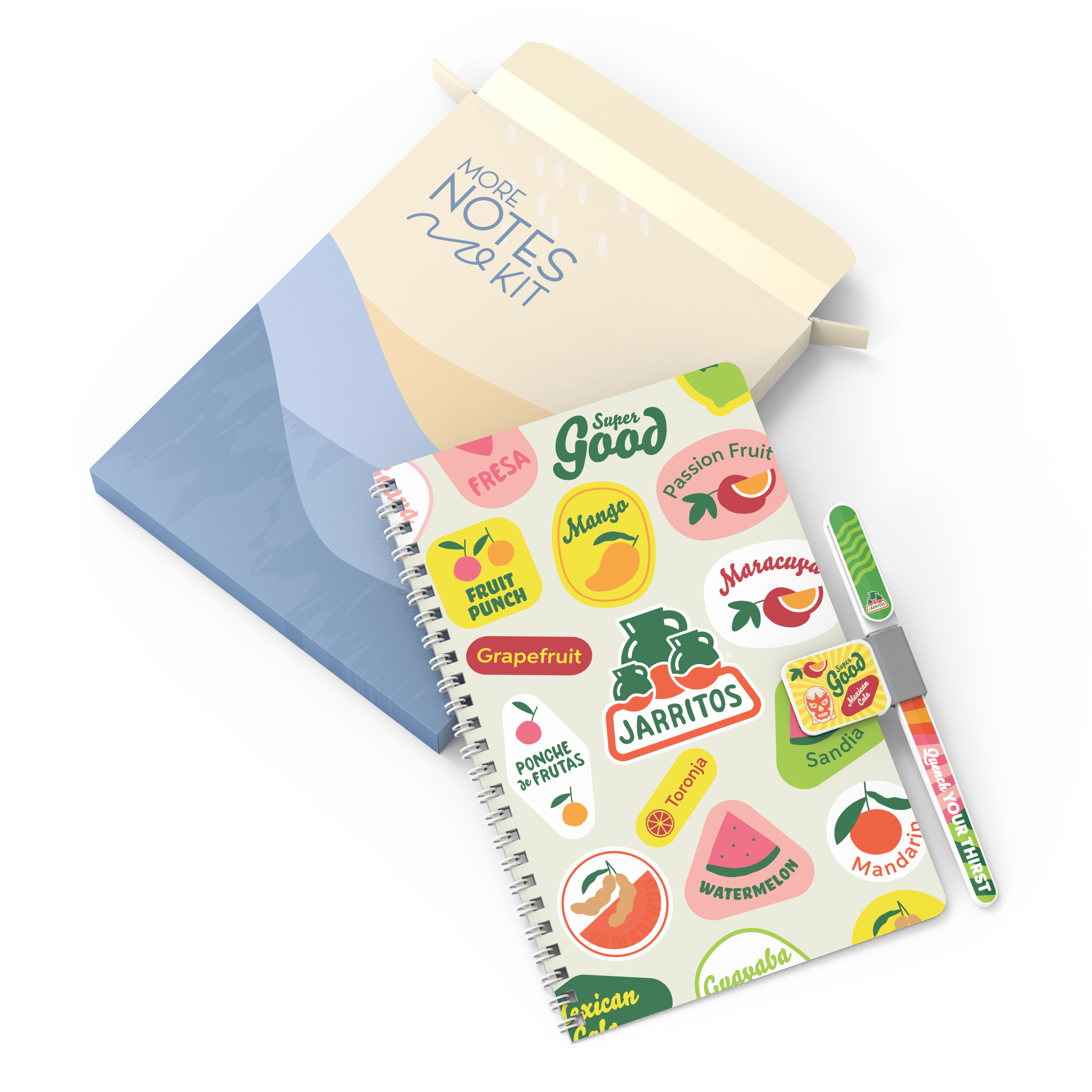 More Notes Kit: Notebook, pen and penholder set (side bound) 6