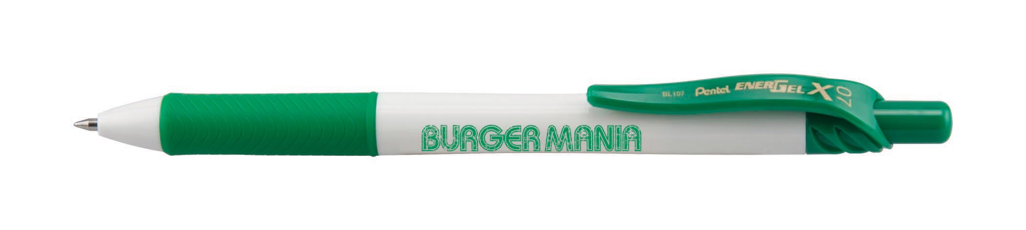 EnerGel-X® White Barrel Retractable Gel Ink Pen - Full Color 10