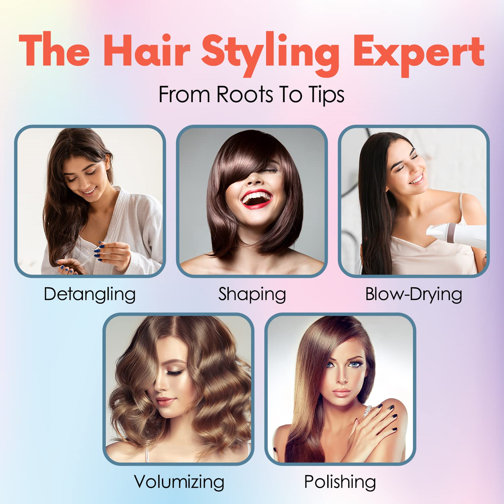 9 Row Curly Hair Brush For Styling 4
