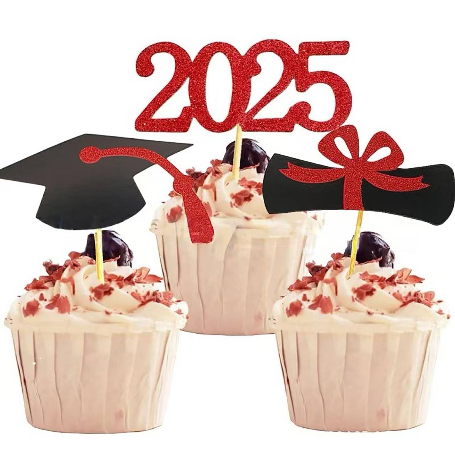 12Pcs Graduation Cake Toppers For Party Decorations 3