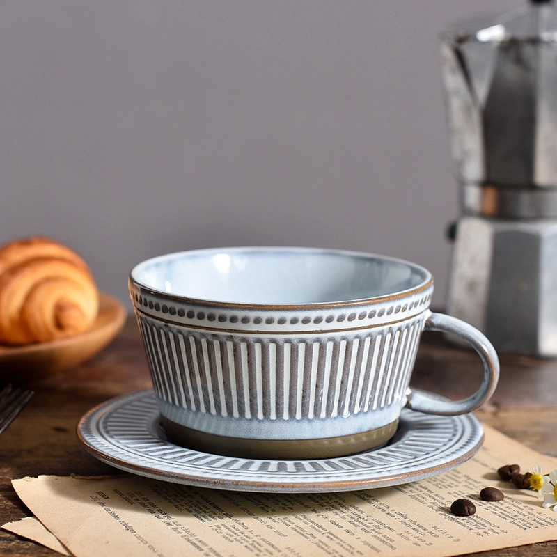 Custom 10 oz Ceramic Coffee Mug Saucer Set 17