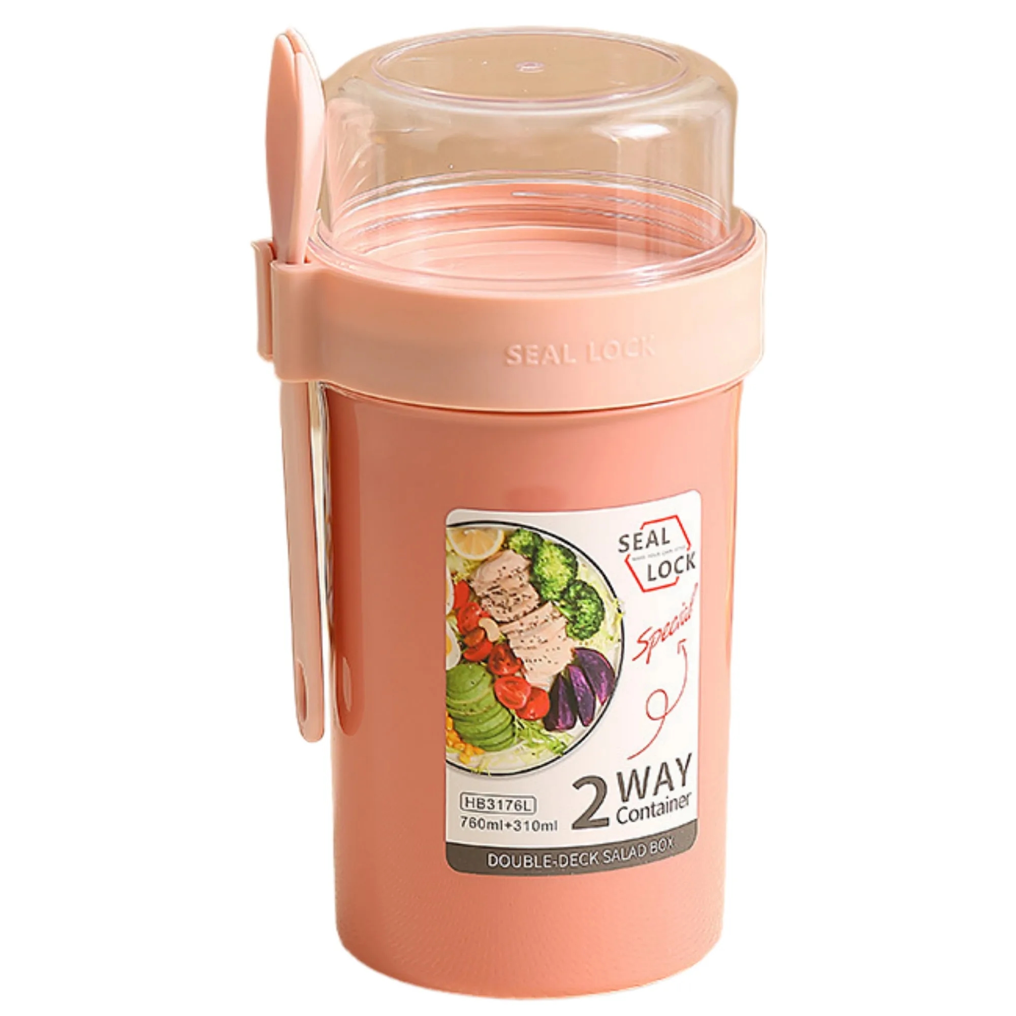 Double-Layer Breakfast Cup With Spoon 6