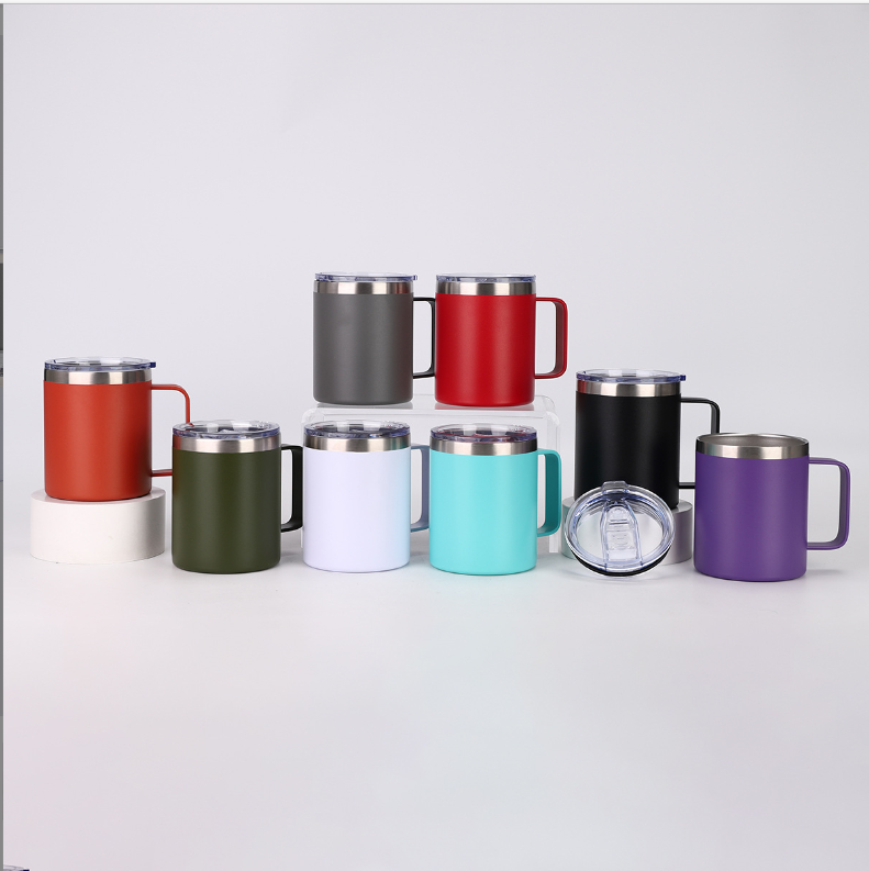 14oz Stainless Steel Coffee Cup Mug With Lid And Handle 1