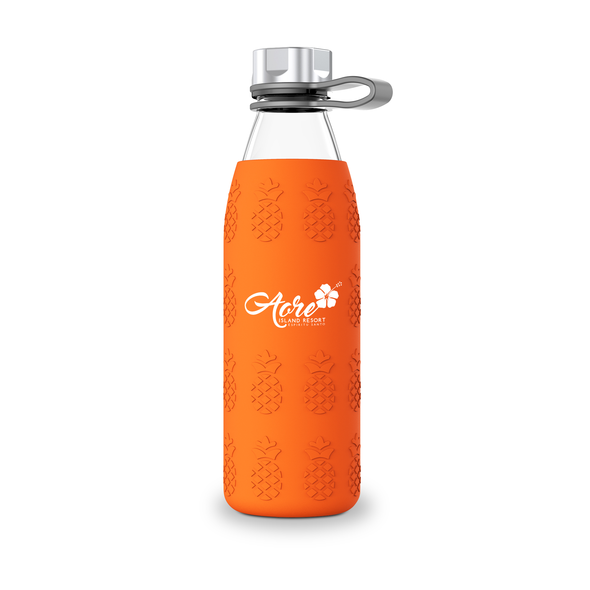 Pineapple Silicone Sleeve Soda Lime 20oz Glass Bottle 5