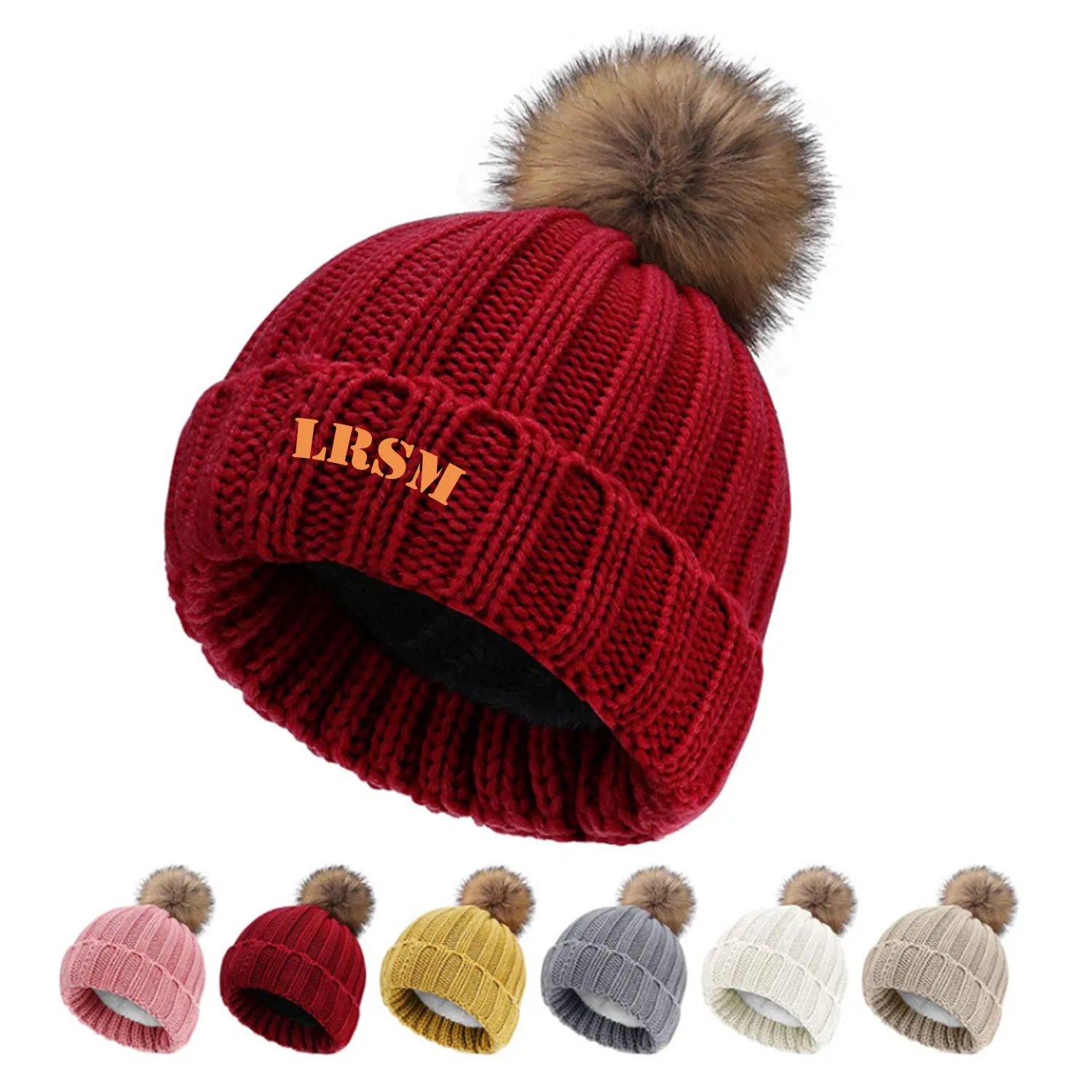Custom Thick Knitted Multiple Color Blend Beanie Winter Hat 1