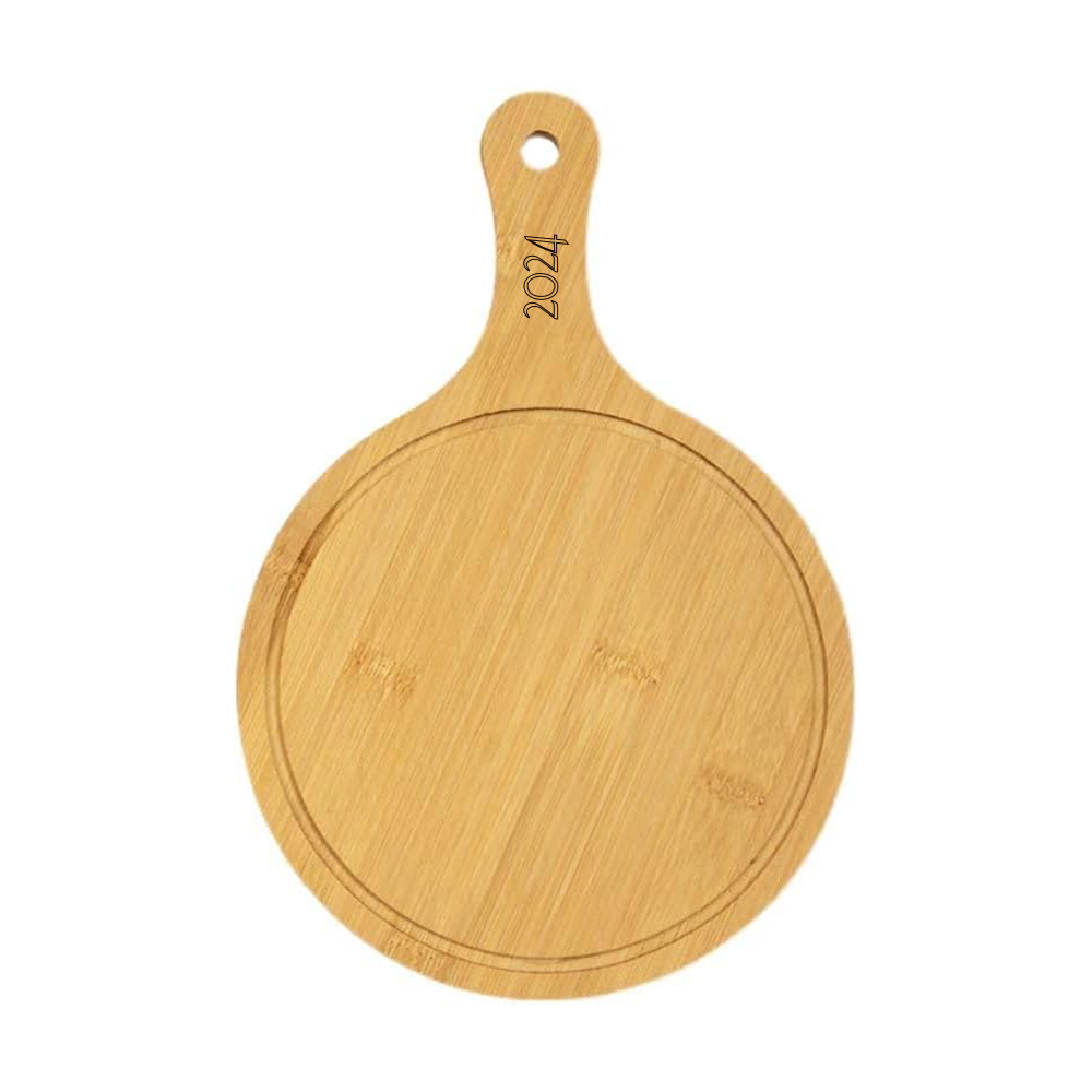 Round Wood Cutting Board with Handle 3