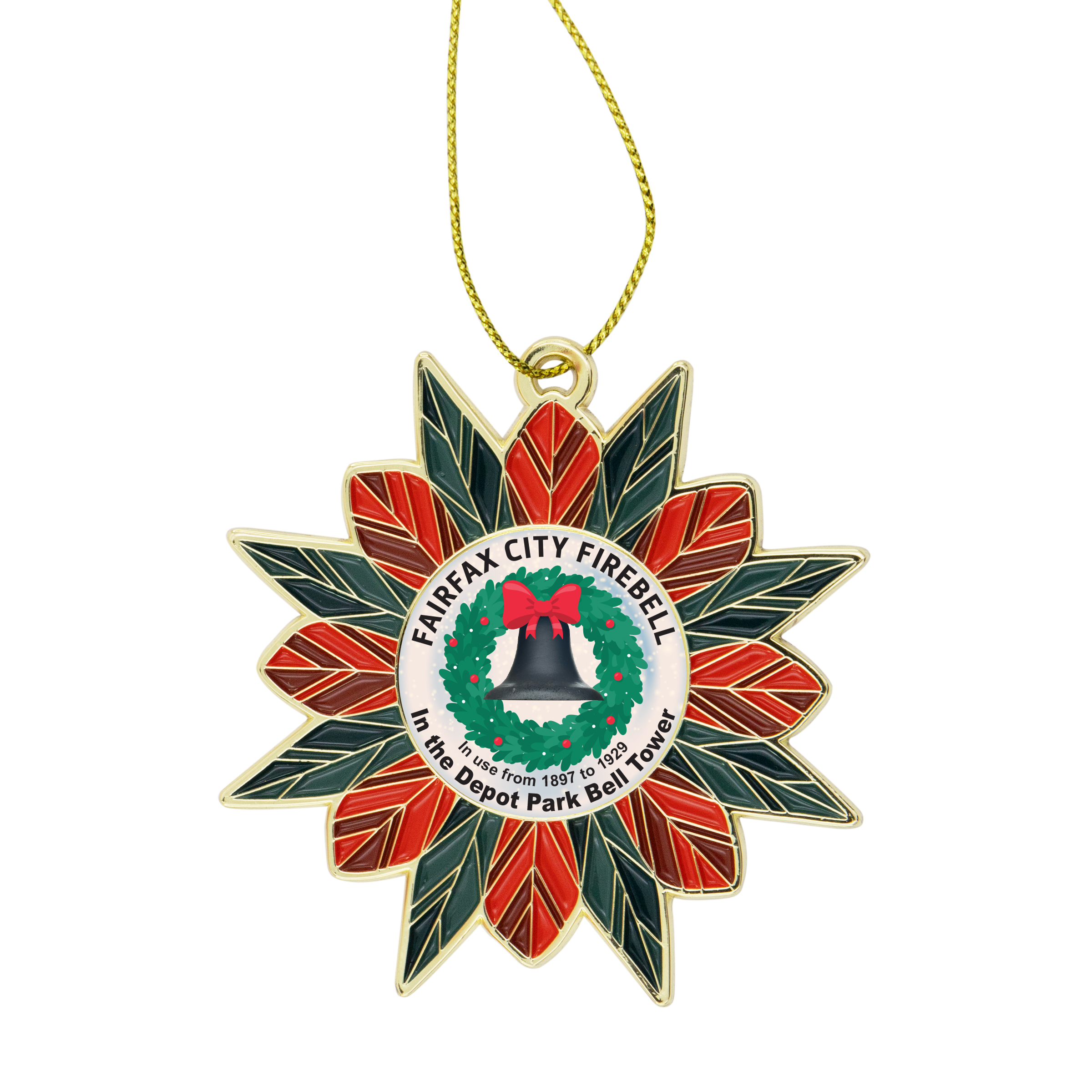 Modern Poinsettia Holiday Ornament 3