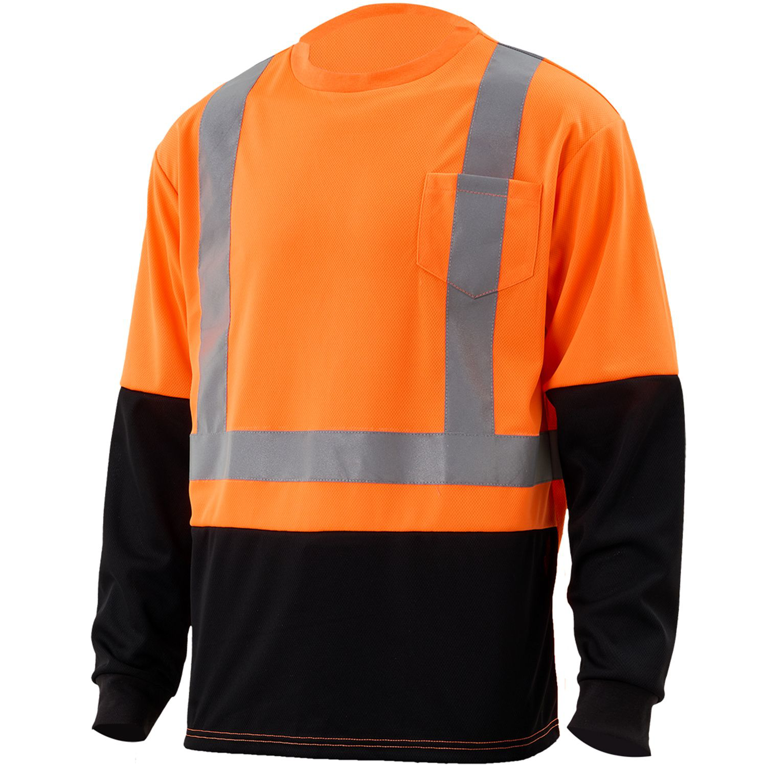 3.8 Oz. Polyester Class 2 Color Block Reflective Tape Safety T-Shirt with Pocket 2